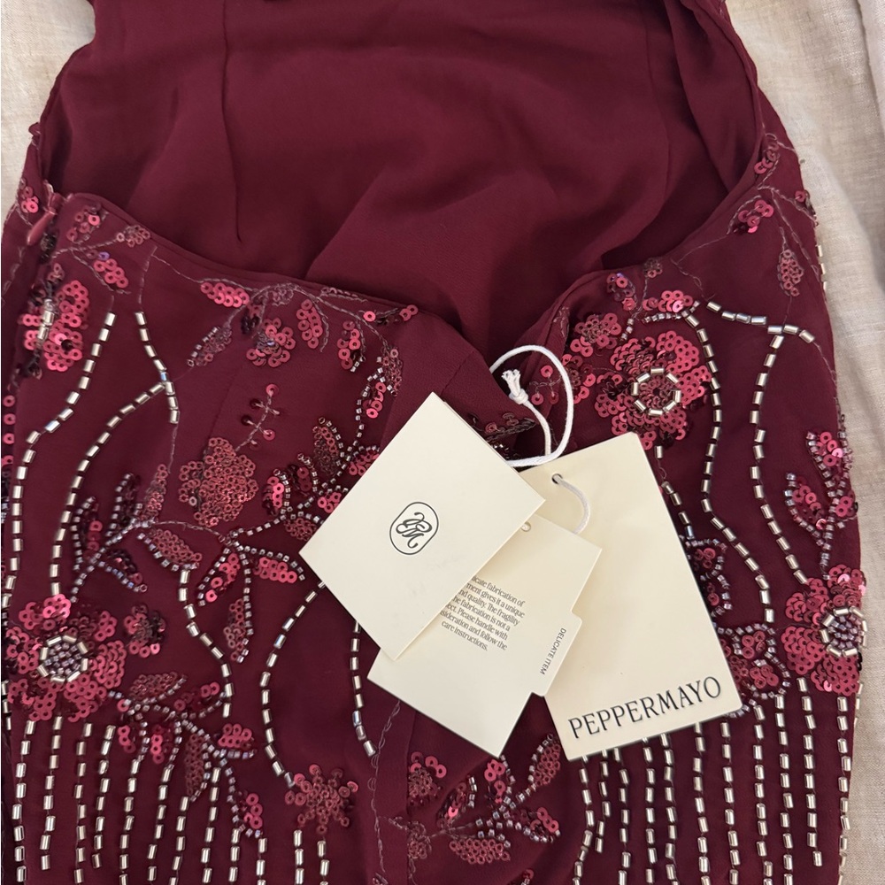 Peppermayo All For Love Maxi Dress - Burgundy - Picture 4 of 5
